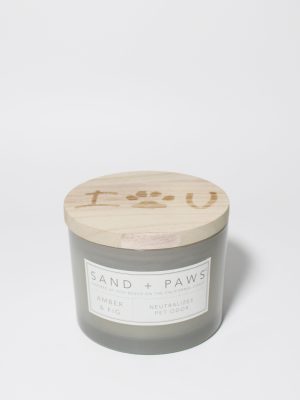 Sand + Paws Amber & Fig 12 oz scented candle