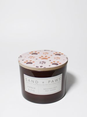 Sand + Paws Amber & Fig 12 oz scented candle